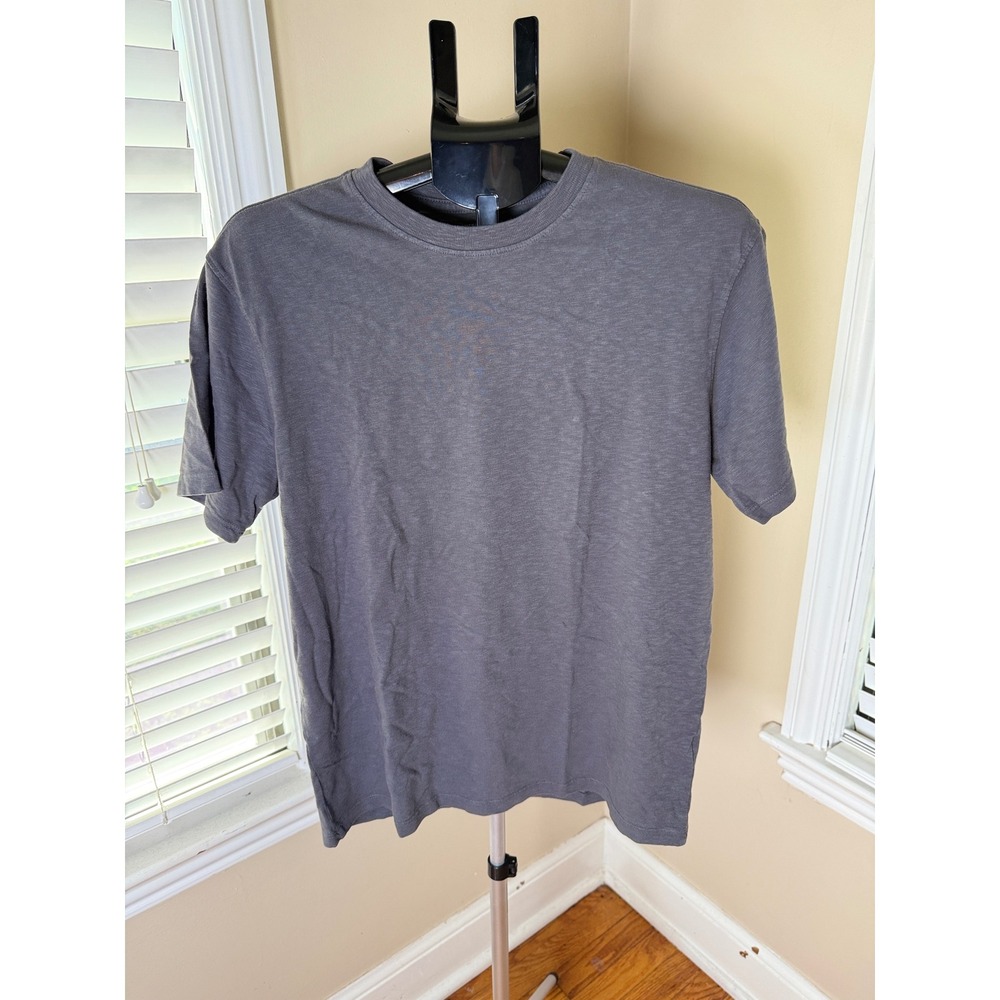 American Giant Mens Short Sleeve Slub Cotton Crewneck T-Shirt Gray Size M USA